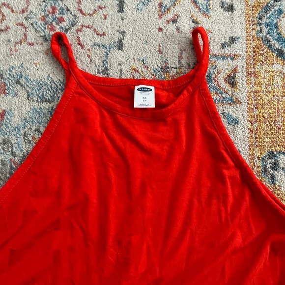 Old Navy poppy red high neck tank swingy 90s sundress - Picture 1 of 8